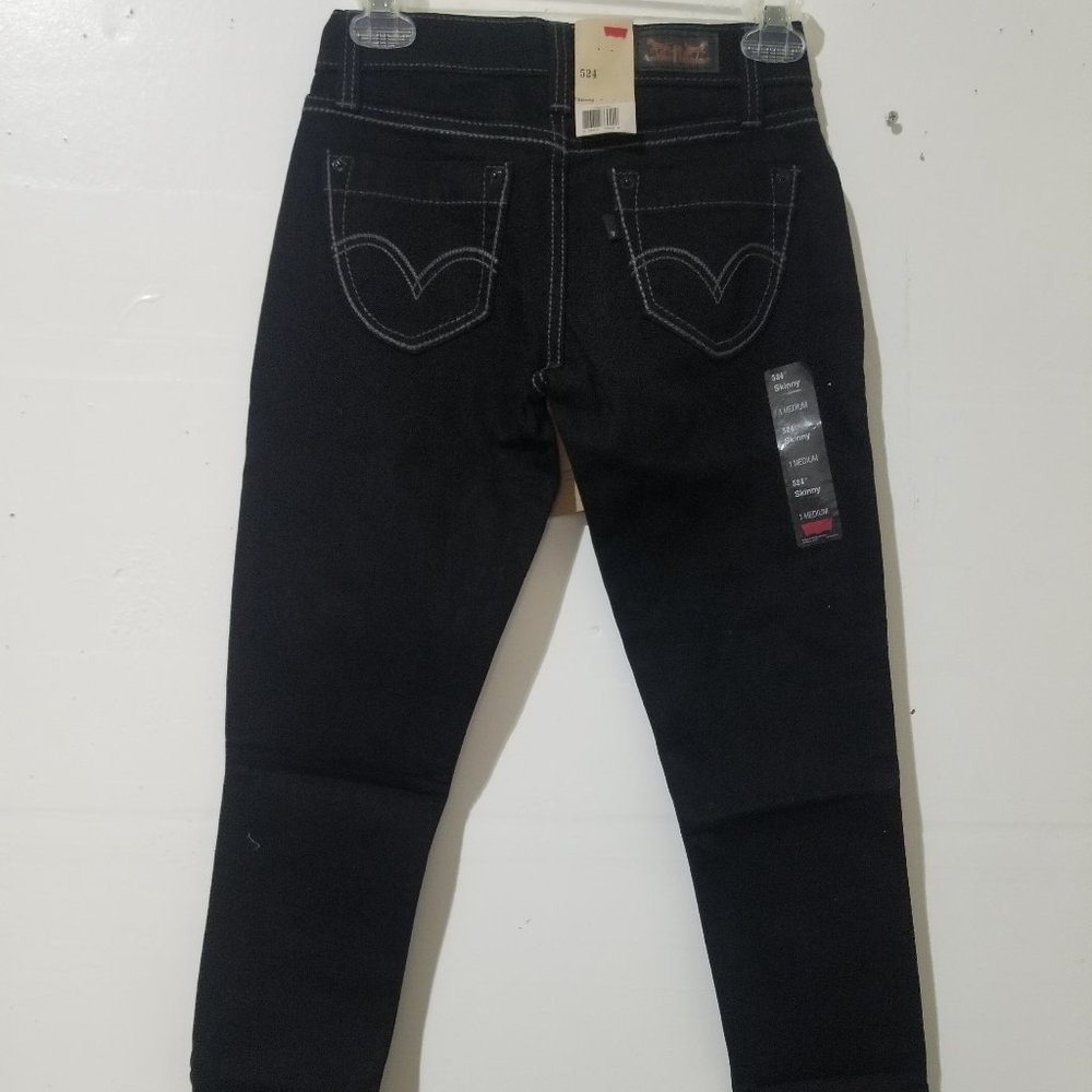 Levi’s 524 Skinny 114990007 Black Jeans Juniors Brand New with Tags